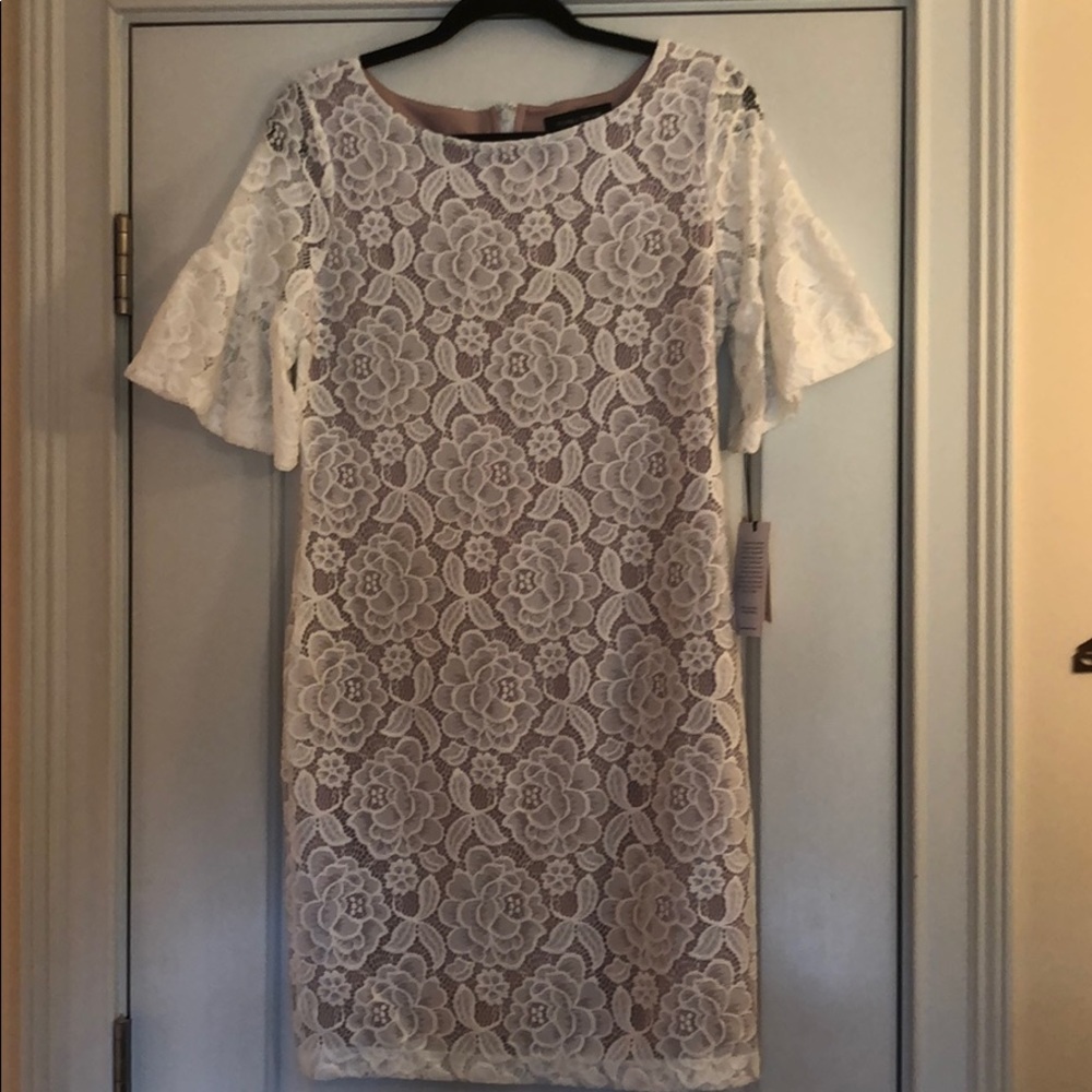 Ivanka Trump ivory lace bell sleeve dress Sz 6 NWT